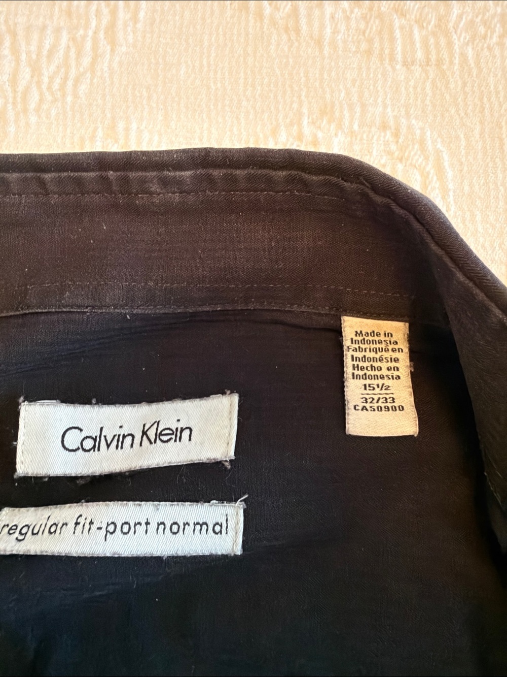 Calvin Klein Men's Dark Navy Long-Sleeve Dress Shirt - Picture 2 of 2